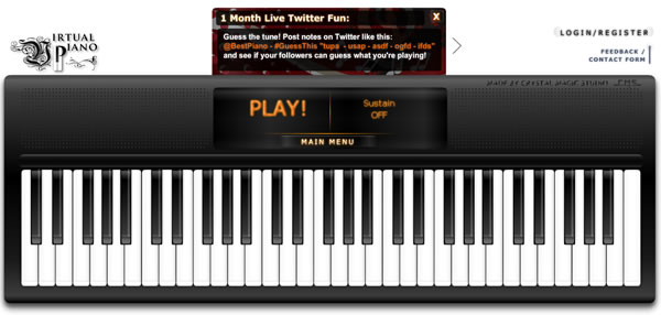Virtual Piano 在網頁上彈鋼琴