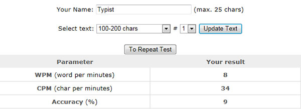 Online Typing Test 免費的線上英打速度測試服務