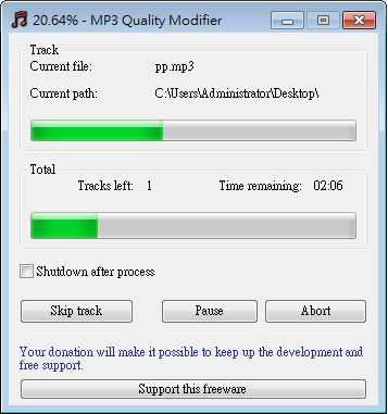 MP3 Quality Modifier 批次調整 MP3 的音質(免安裝) MP3 Quality Modifier 批次調整 MP3 的音質(免安裝)