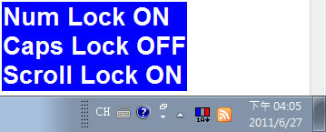 Keyboard LEDs 讓鍵盤的 Num Lock、Caps Lock 及 Scroll Lock 燈號能顯示在螢幕上的工具