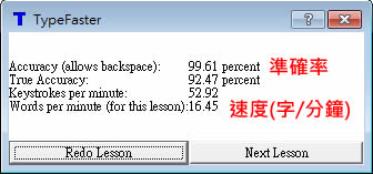 TypeFaster 免費的英打練習引導軟體 TypeFaster 免費的英打練習引導軟體