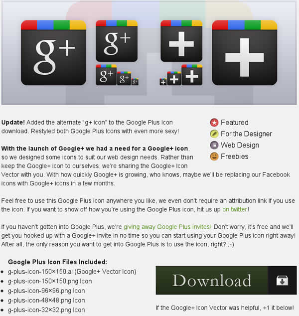 14 Gorgeous Google+ Icons 精選 Google+ 免費圖示集 14 Gorgeous Google+ Icons 精選 Google+ 免費圖示集
