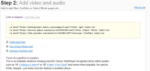 Yahoo! WebPlayer 可嵌入在網頁裡的影音播放器,具自動隱藏的功能 Yahoo! WebPlayer 可嵌入在網頁裡的影音播放器,具自動隱藏的功能