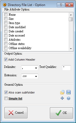 Directory File List 輕鬆建立目錄檔案清單(免安裝)