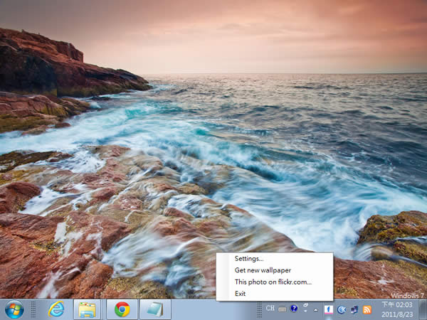 Flickr Wallpaper Rotator 定時從 Flickr 相簿裡下載相片,自動更新你的桌布 Flickr Wallpaper Rotator 定時從 Flickr 相簿裡下載相片,自動更新你的桌布