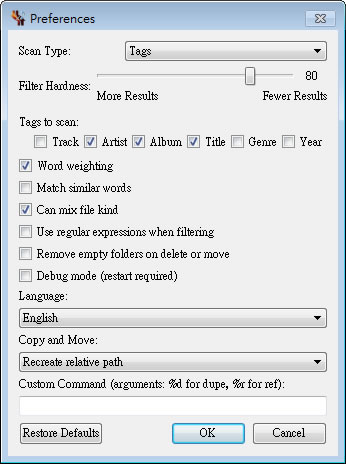 dupeGuru Music Edition 找出資料夾內有重複的音樂檔案,支援 MP3、AAC、WMA、OOG 等 dupeGuru Music Edition 找出資料夾內有重複的音樂檔案,支援 MP3、AAC、WMA、OOG 等
