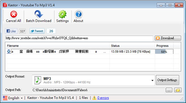 Kastor Youtube To Mp3 可擷取 Youtube 影片中的聲音成 MP3、WMA 或 AAC 檔案的免費工具