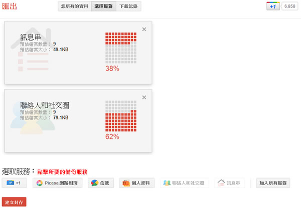 利用 Google TakeOut 來備份 Google+ 訊息串及聯絡人和社交圈