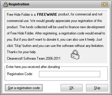 Free Hide Folder 隱藏電腦中的資料夾