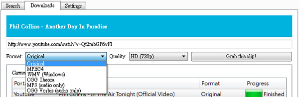 ClipGrab 從 YouTube、Facebook、Dailymotion 等多個影音網站進行搜尋、下載及轉檔的免費工具 ClipGrab 從 YouTube、Facebook、Dailymotion 等多個影音網站進行搜尋、下載及轉檔的免費工具