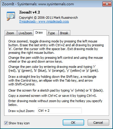 ZoomIt 微軟出品可在電腦螢幕上畫圖標示、縮放螢幕及顯示倒數計時,適用簡報或教學 ZoomIt 微軟出品可在電腦螢幕上畫圖標示、縮放螢幕及顯示倒數計時,適用簡報或教學