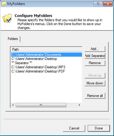 MyFolders 輕鬆移動/複製/開啟常用的資料夾或檔案 MyFolders 輕鬆移動/複製/開啟常用的資料夾或檔案