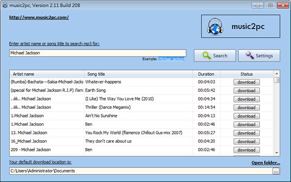 music2pc - MP3 下載免費工具(免安裝)