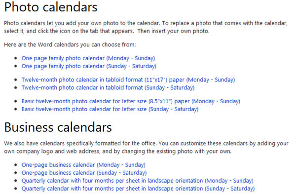 New Word calendars for 2012 微軟 2012 年 Word 新版商務日曆免費下載 New Word calendars for 2012 微軟 2012 年 Word 新版商務日曆免費下載