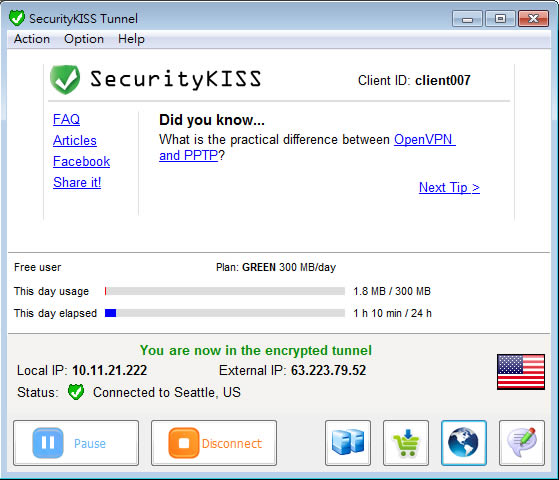 SecurityKISS Tunnel 免費虛擬 VPN 讓你不用再找代理，也能走透透