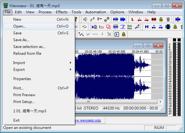 Wavosaur 免費的音頻檔案編輯工具(免安裝) Wavosaur 免費的音頻檔案編輯工具(免安裝)