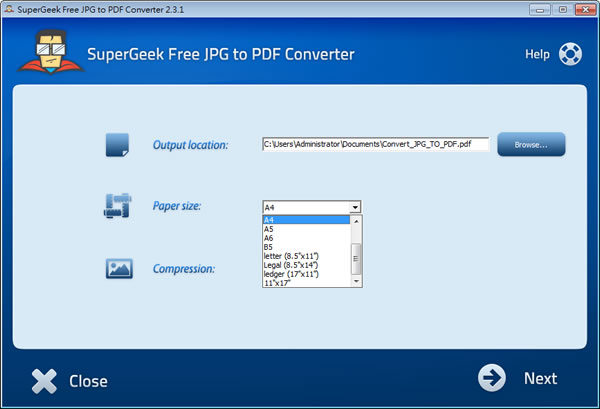 SuperGeek Free JPG to PDF Converter 圖片轉 PDF、PostScript 免費工具