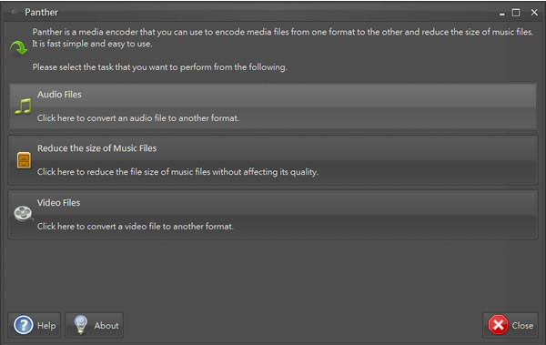 Panther 影片、音樂轉檔免費工具