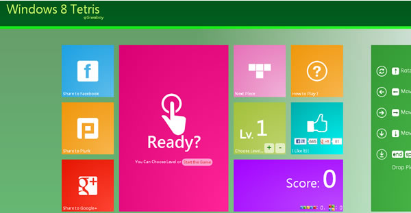 Windows 8 Tetris 有 Windows 8 風格的俄羅斯方塊