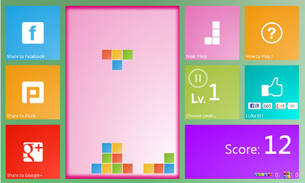 Windows 8 Tetris 有 Windows 8 風格的俄羅斯方塊