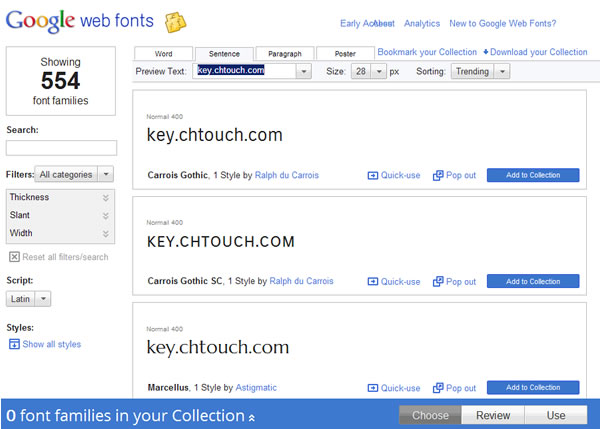 Google web fonts 由 Google 所提供的網頁字型應用服務 Google web fonts 由 Google 所提供的網頁字型應用服務