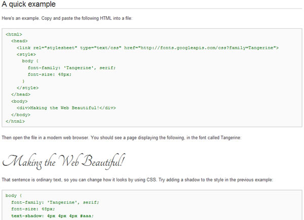 Google web fonts 由 Google 所提供的網頁字型應用服務