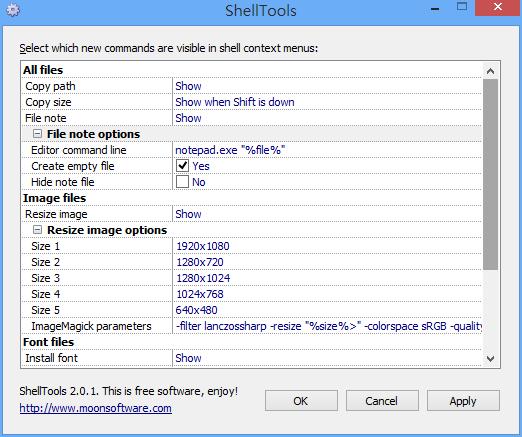ShellTools 從滑鼠右鍵功能表就能複製檔案路徑、調整圖片大小與安裝字型