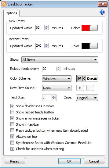 Desktop Ticker 桌面上顯示橫向輪動 Rss 訊息 Desktop Ticker 桌面上顯示橫向輪動 Rss 訊息
