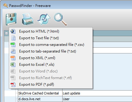 PasswdFinder 找出儲存在電腦內的帳號與密碼 PasswdFinder 找出儲存在電腦內的帳號與密碼