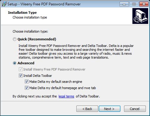 Weeny Free PDF Password Remover 移除 PDF 文件的中的保全設置 Weeny Free PDF Password Remover 移除 PDF 文件的中的保全設置