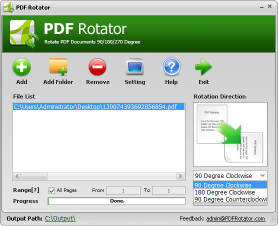 PDF Rotator 旋轉 PDF 文件成 90/180/270度(免安裝)
