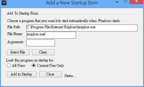 Synei Startup Manager 加入或移除隨 Windows 開機而自動執行的應用程式 Synei Startup Manager 加入或移除隨 Windows 開機而自動執行的應用程式