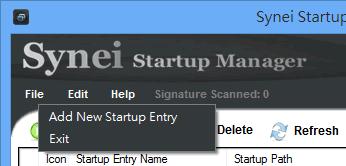 Synei Startup Manager 加入或移除隨 Windows 開機而自動執行的應用程式 Synei Startup Manager 加入或移除隨 Windows 開機而自動執行的應用程式