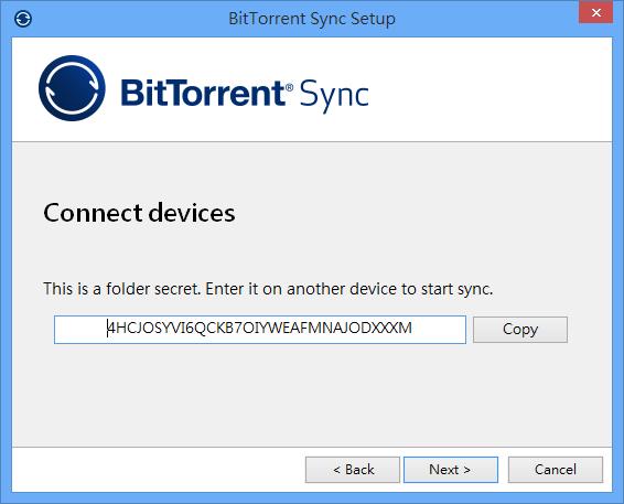 BitTorrent Sync 利用 P2P 技術,將別人電腦內的檔案同步到自己電腦 BitTorrent Sync 利用 P2P 技術,將別人電腦內的檔案同步到自己電腦