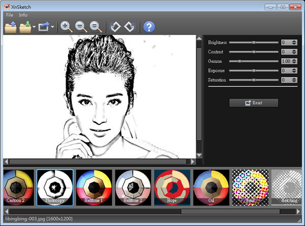 XnSketch 將相片轉成漫畫、素描等風格