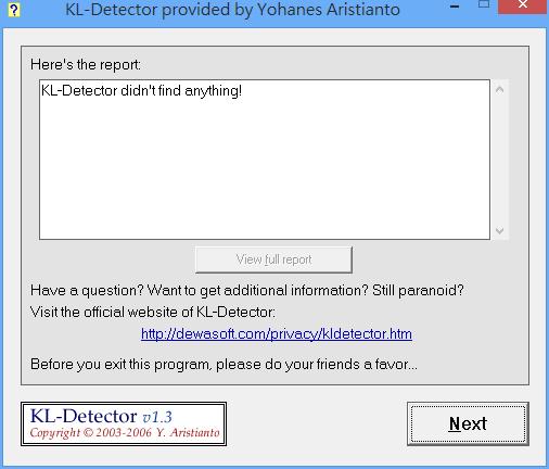 Keylogger Detector 偵測鍵盤側錄惡意軟體(免安裝)