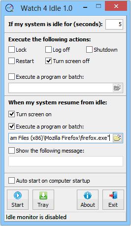 Watch 4 Idle 設定電腦在空閒時自動關機或執行某個應用程式