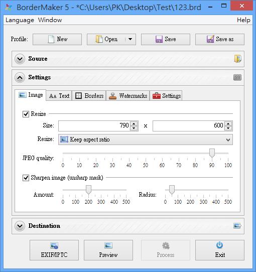 BorderMaker 批量調整圖片尺寸，加入浮水印、文字、邊框(免安裝)