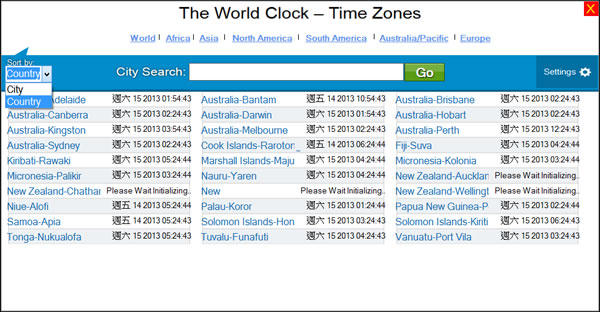 World Clock 輕鬆查詢世界各大城市目前日期與時間