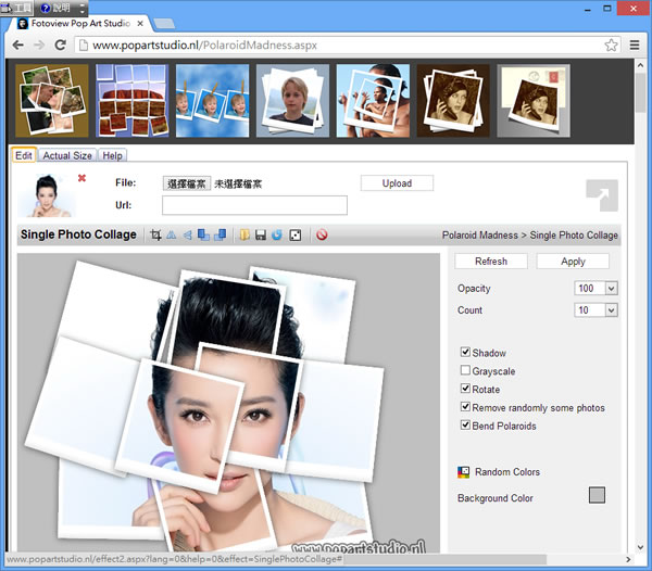 Polaroid Madness 用單張相片做出美術拼貼 - Chrome 瀏覽器擴充功能