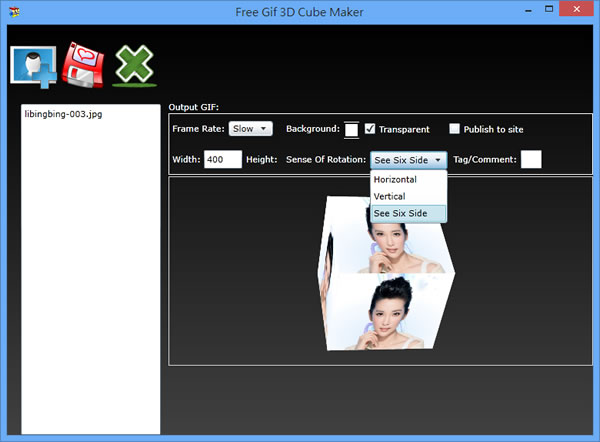 Free Gif 3D Cube Maker v2.0 利用相片建立 3D 旋轉方塊 Free Gif 3D Cube Maker v2.0 利用相片建立 3D 旋轉方塊