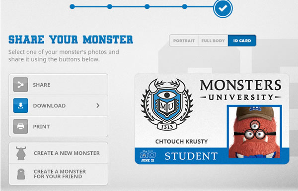 迪士尼怪獸大學(Monsters University) 學生證產生器 迪士尼怪獸大學(Monsters University) 學生證產生器