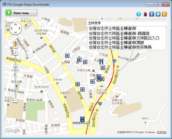 FSS Google Maps Downloader 將 Google 地圖轉為 JPEG 圖片檔