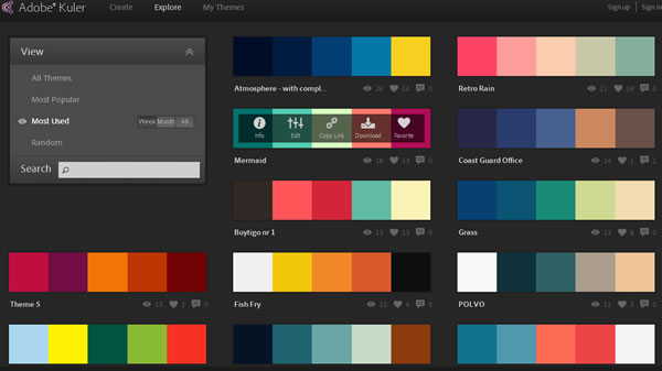 kuler 由 Adobe 所開發的線上色彩配置服務 kuler 由 Adobe 所開發的線上色彩配置服務