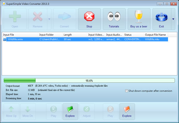 SuperSimple Video Converter 影片轉檔免費工具