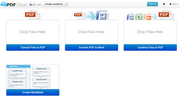 easyPDFCloud 將文件轉 PDF 與 PDF 轉 Word 的免費線上服務(支援中文)