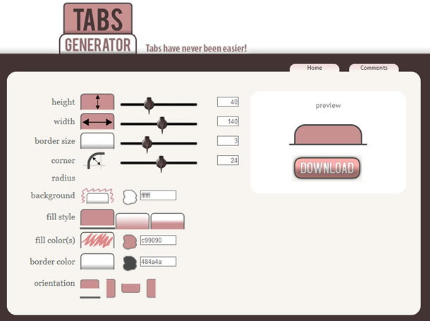 TabsGenerator 網頁選項卡圖示線上產生器